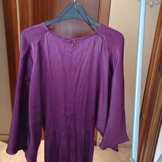 Vestido midi satinado morado Zara