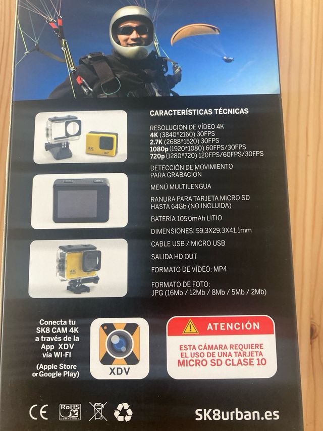 SK8 Cam 4K - Cámara deportiva