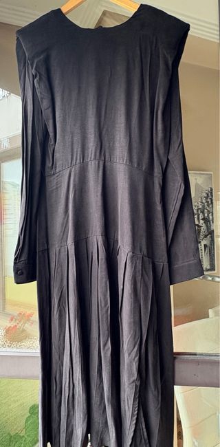 Vestido negro plisado Trendyol nuevo 38