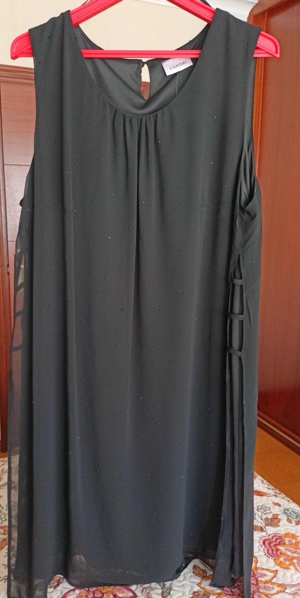 Vestido fiesta negro gasa