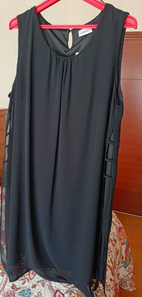 Vestido fiesta negro gasa