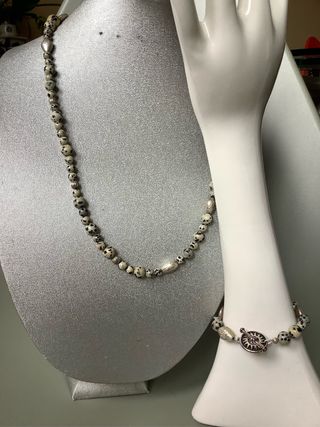 Parure colla e bracciale Diaspro Dalmata