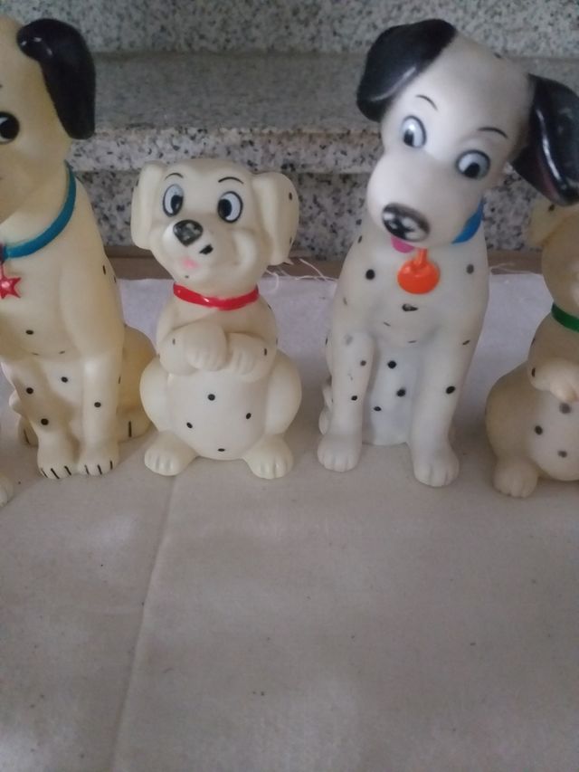 Lote 7 muñecos 101 Dálmata.Goma.Vintage
