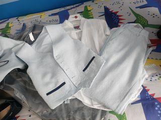 Traje comunión niño - azul y blanco