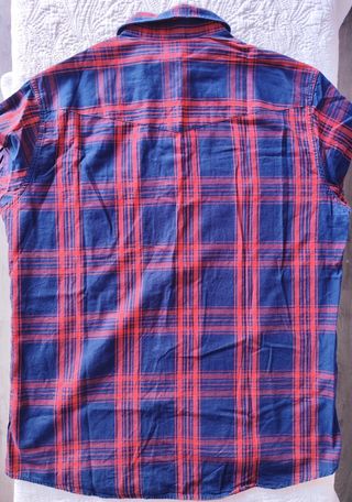 Camisa cuadros hombre rojo-azul