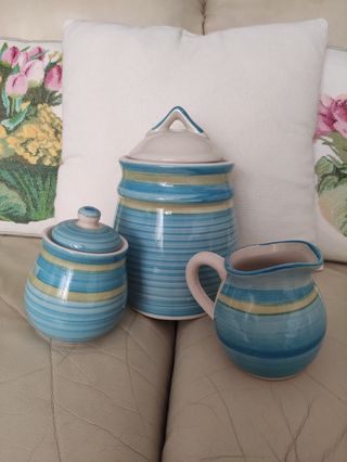 Set zuccheriera, lattiera e biscottiera  ceramica 