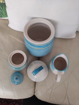 Set zuccheriera, lattiera e biscottiera  ceramica 