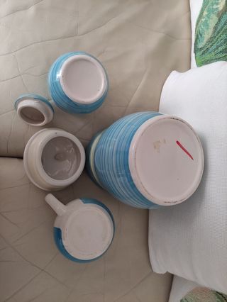 Set zuccheriera, lattiera e biscottiera  ceramica 