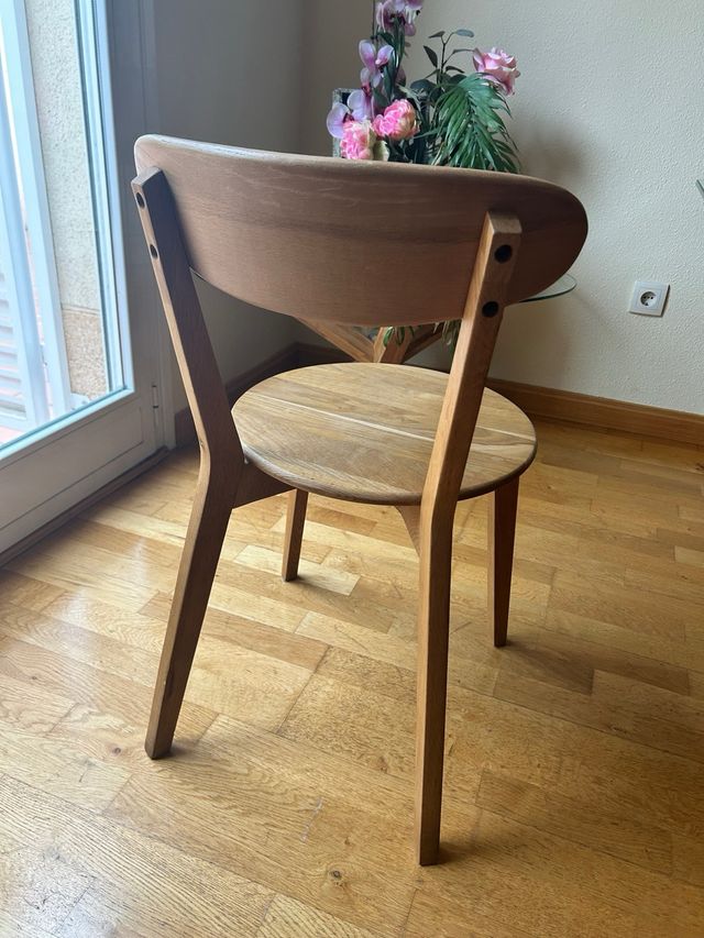 Mesa comedor vidrio y roble