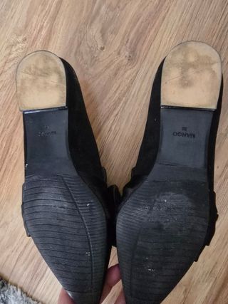 Manoletinas de ante negro Mango talla38