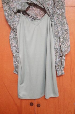 Vestido estampado verde - Mujer
