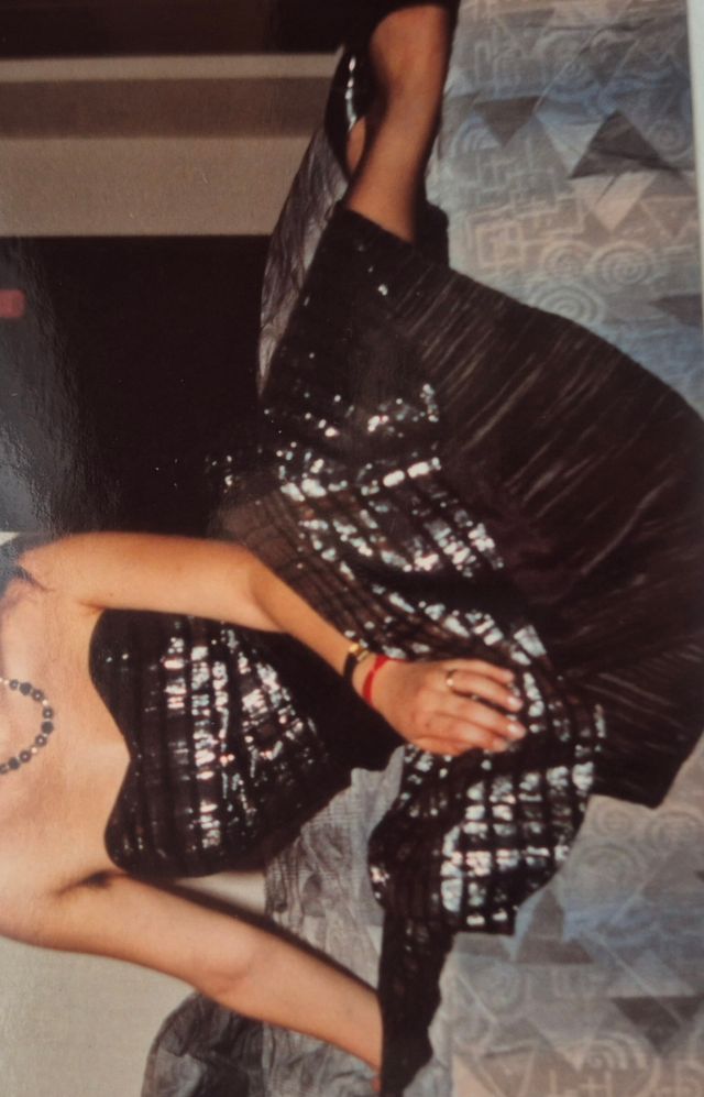 Gonna elegante nera e argento