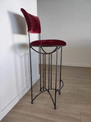 Taburetes terciopelo rojo - 4 uds