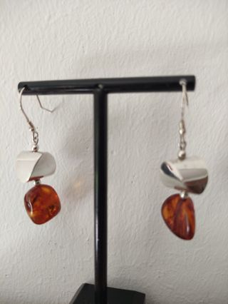 Pendientes ámbar y Plata de Ley