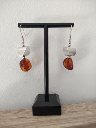 Pendientes ámbar y Plata de Ley
