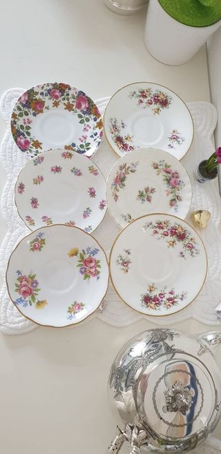 Set di 6 piattini inglesi multicolor