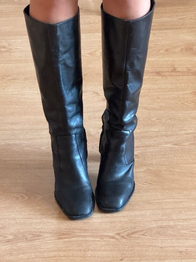 Botas negras altas tacón. Como nuevas.