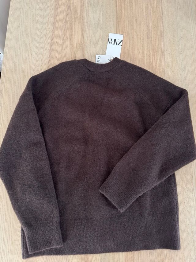Jersey cardigan marrón Zara Sin estrenar