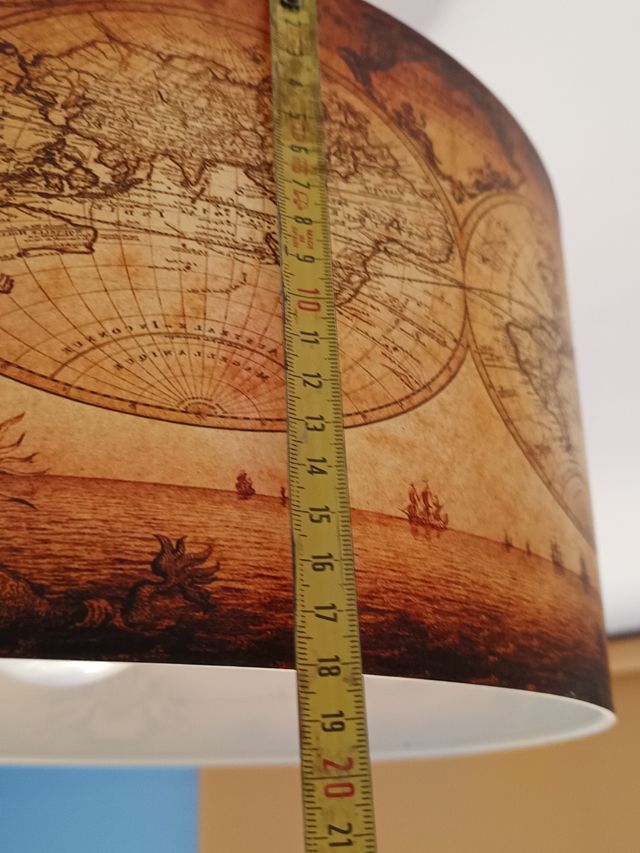 Lámpara techo vintage mapa mundo