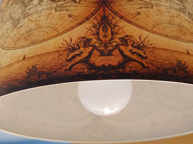 Lámpara techo vintage mapa mundo