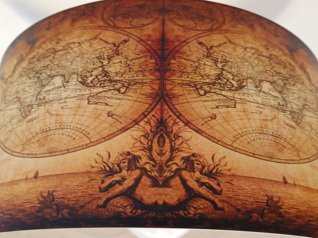 Lámpara techo vintage mapa mundo
