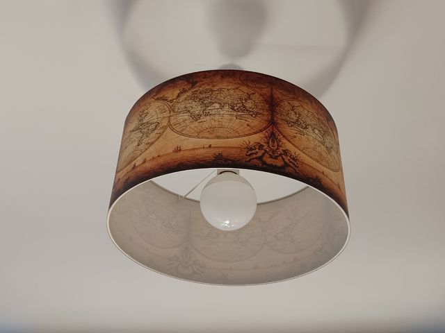 Lámpara techo vintage mapa mundo
