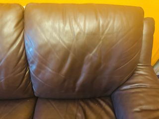 Sofá 2 plazas - Cuero marrón