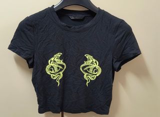 T-shirt fantasia, stretch, colore nero, Shein, M