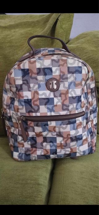 Mochila TOUS ORIGINAL. De colores tipo cuadro Vichy