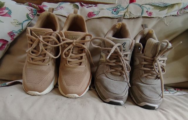 Zapatillas beige mujer - 2 pares