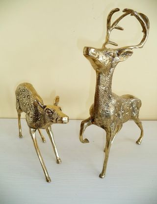 2 Ciervos bronce decorativos