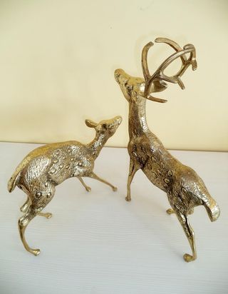 2 Ciervos bronce decorativos