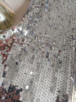 Top Zara lentejuelas azul plata