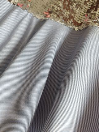 Top Zara lentejuelas azul plata