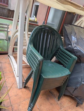 5 Sillas Jardín Plástico Verde