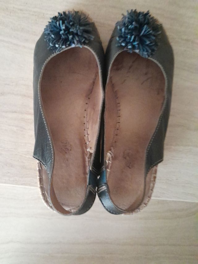 Sandalias cuña azul marino