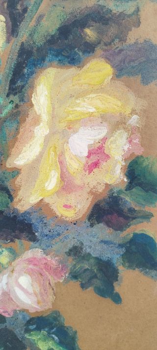 Cuadro bodegón de flores, óleo.