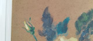 Cuadro bodegón de flores, óleo.