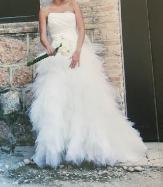 Vestido novia Cymbeline, cancán y zapatos.