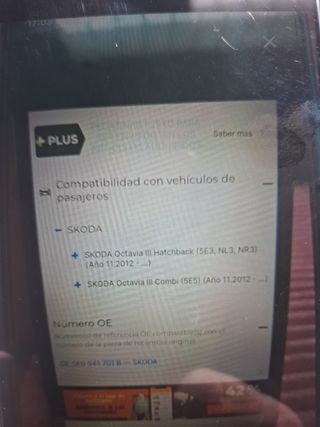 Faro antiniebla skoda