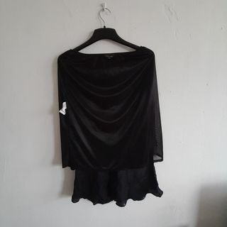 Falda vintage negra y azul