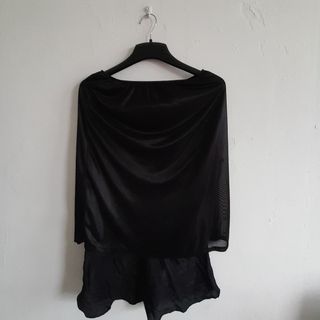 Falda vintage negra y azul