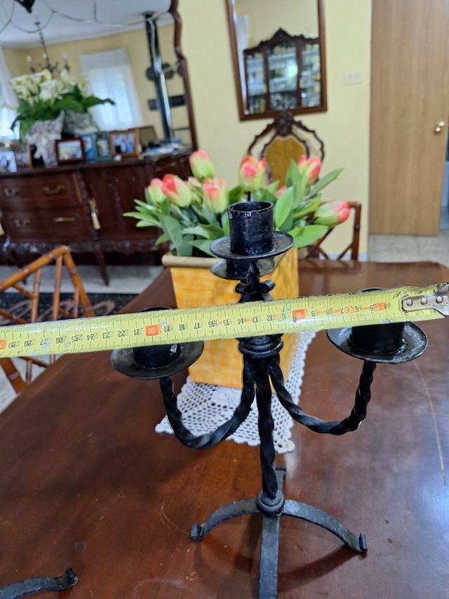 2 candelieri forgiati in metallo nero