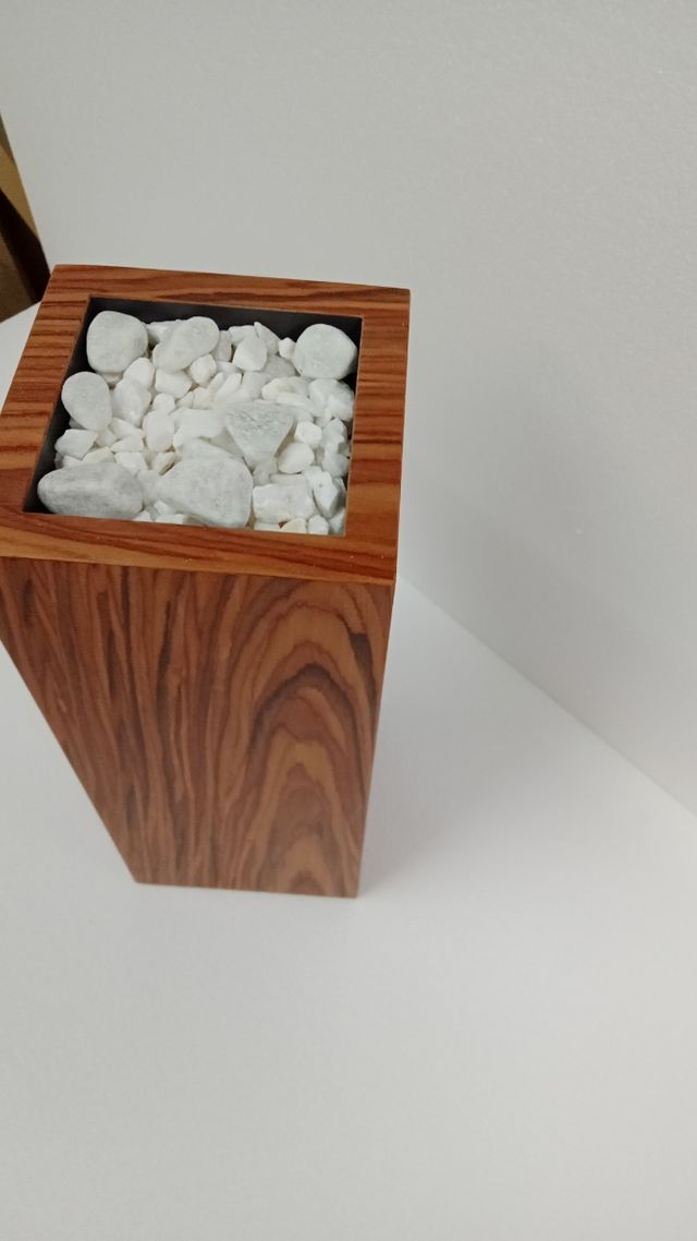 Vaso legno palissandro - pietre bianche