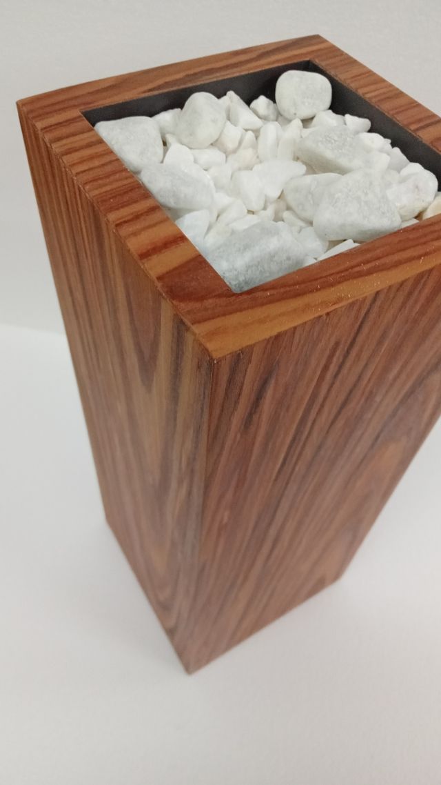 Vaso legno palissandro - pietre bianche