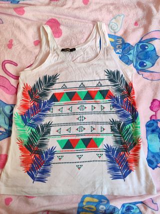 Camiseta blanca estampada - Talla L