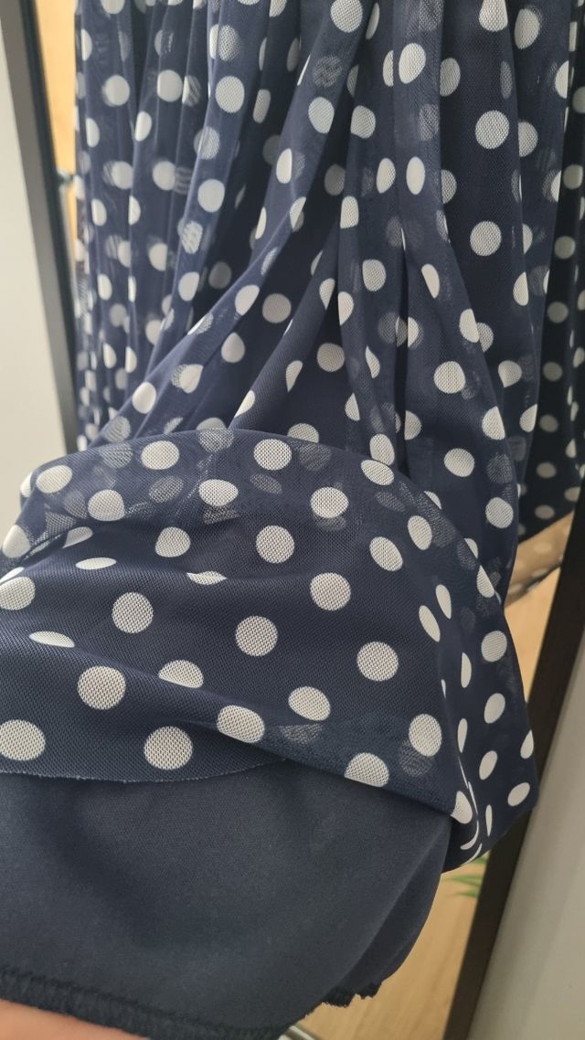 Vestido cóctel lunares blanco & azul - Talla M