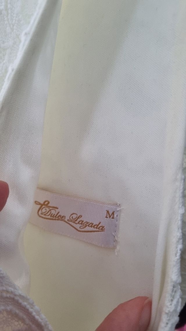 Vestido cóctel lunares blanco & azul - Talla M