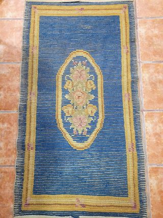 Alfombra azul y dorada - Lana