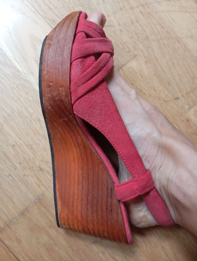 Sandalias plataforma madera